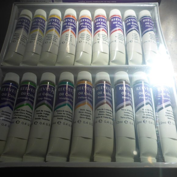 Reeves Fine Oil Colours Paint Set 18 Tubes Painting Artist Set - Picture 2 of 2